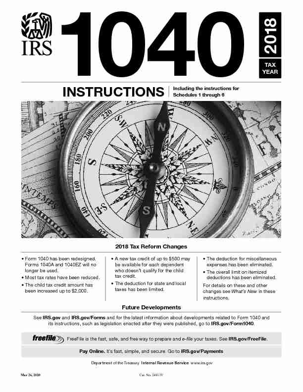 2018 Instruction 1040