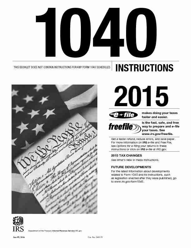 2015 Instruction 1040