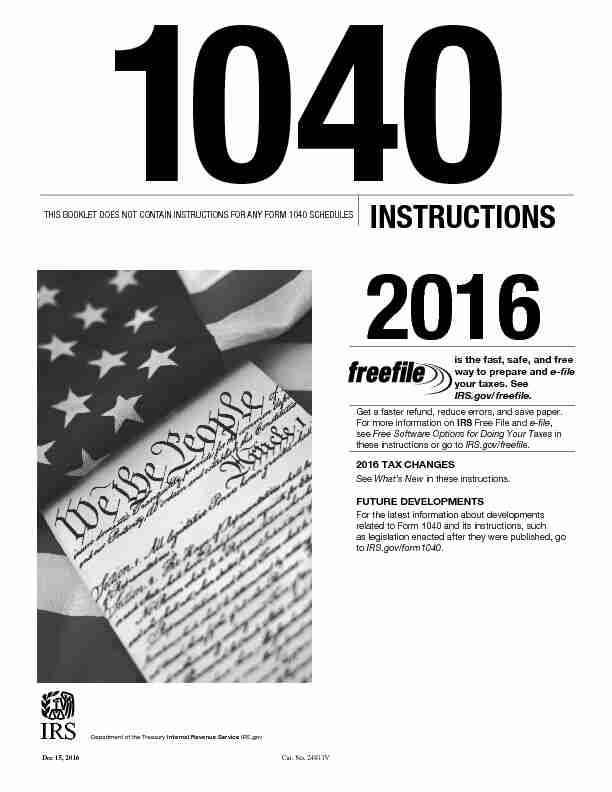 2016 Instruction 1040