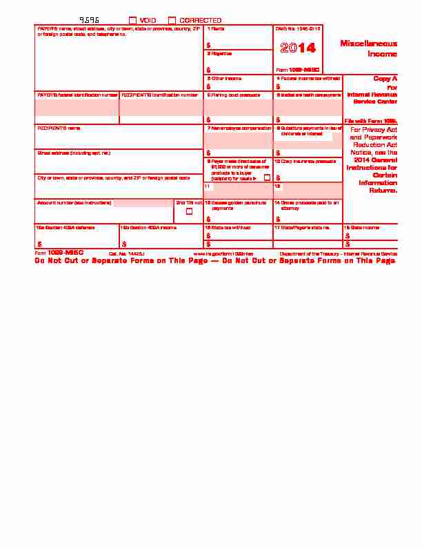 2014 Form 1099-MISC