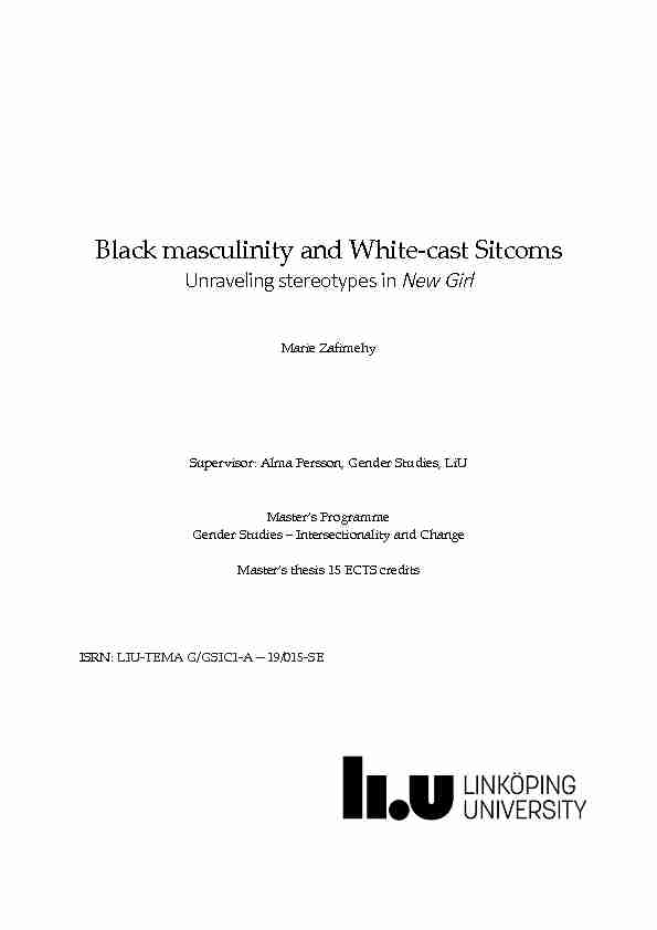 [PDF] Black masculinity and White-cast Sitcoms - DiVA