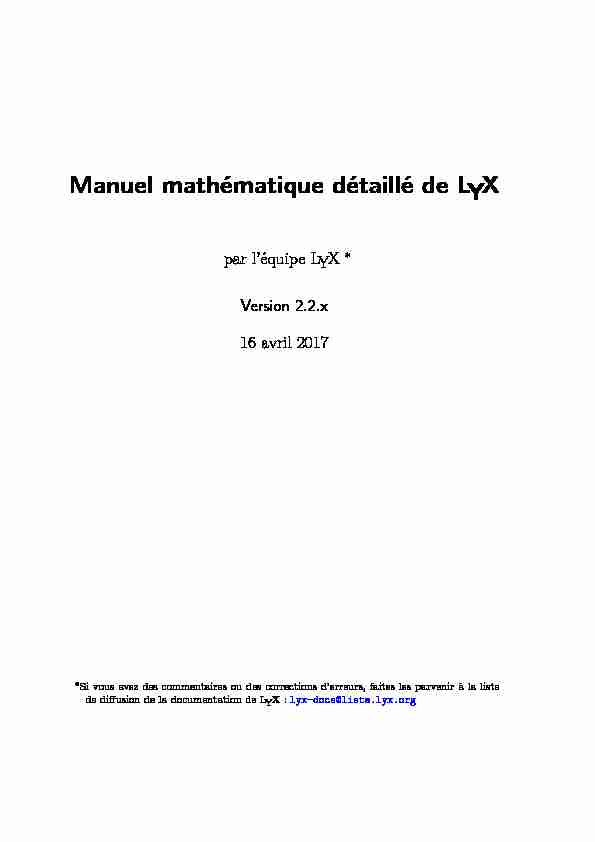 [PDF] Manuel mathématique de LyX