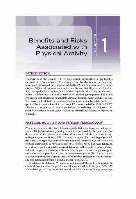 Benefits and Risks Associated with Physical Activity