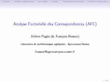[PDF] Analyse Factorielle des Correspondances (AFC) - Fun Mooc