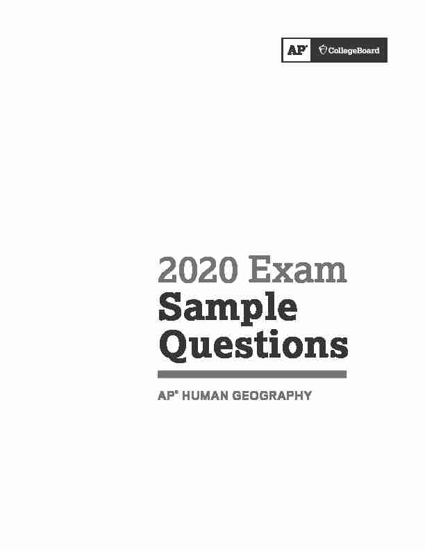 [PDF] AP Human Geography 2020 Exam  Sample Questions - AP Central