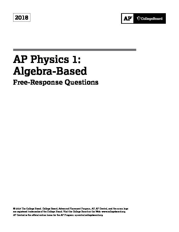 AP Physics 1 2018 Free-Response Questions