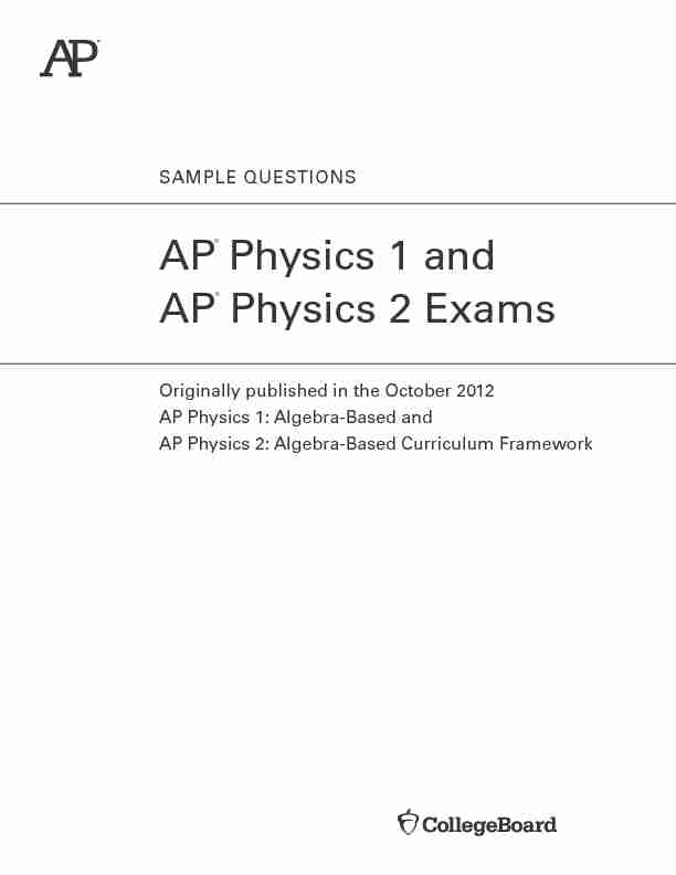 [PDF] AP Physics 1 and 2 Exam Questions - College Board