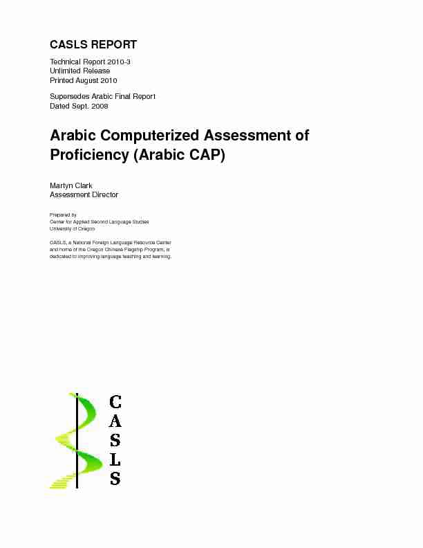[PDF] Arabic CAP - Center for Applied Second Language Studies