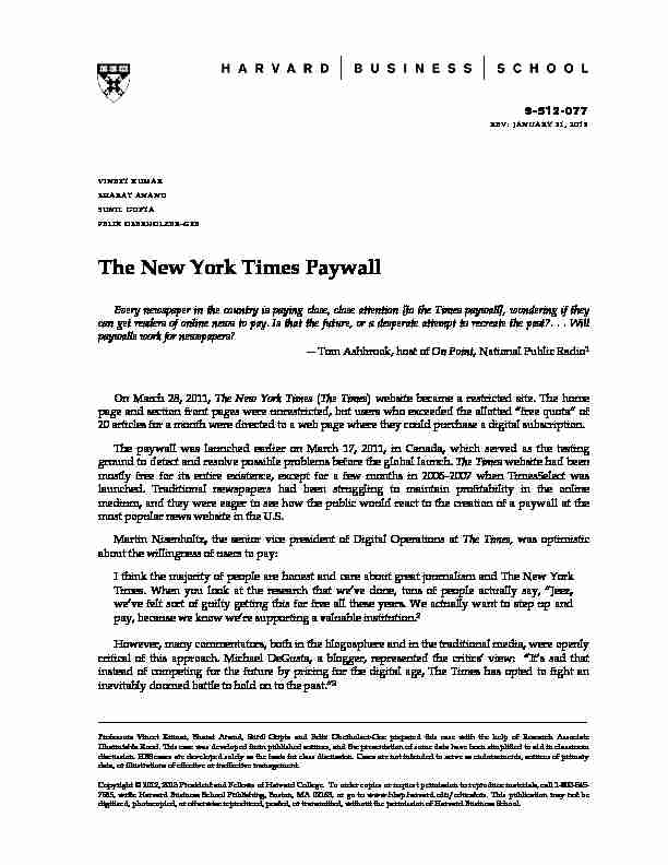 [PDF] The New York Times Paywall