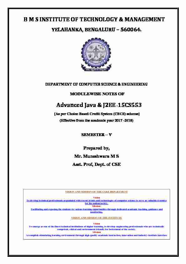 Modulewise Notes : Advanced Java & J2EE-17cs553