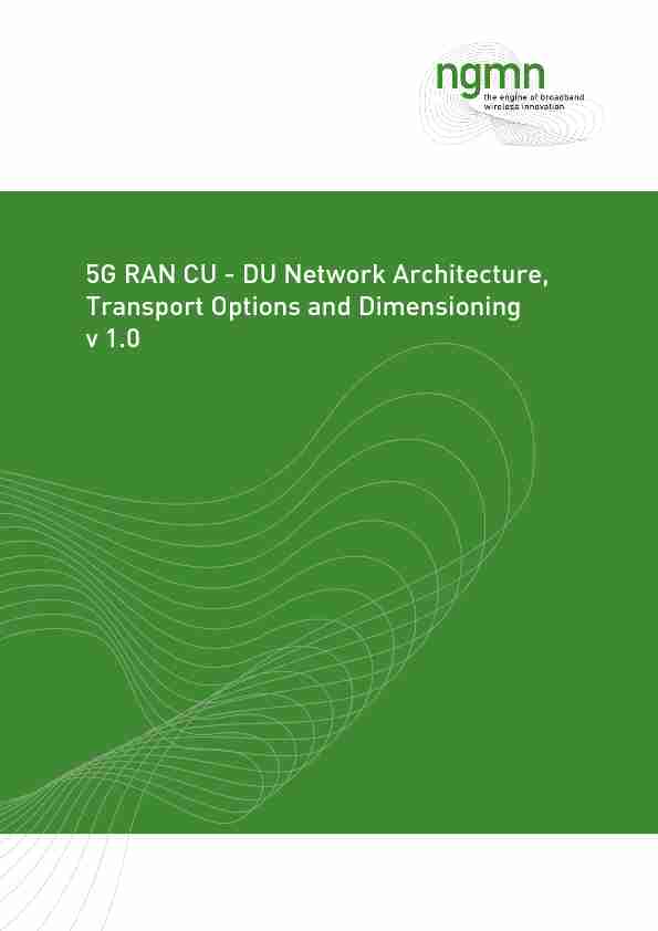 5G RAN CU - DU Network Architecture Transport Options and
