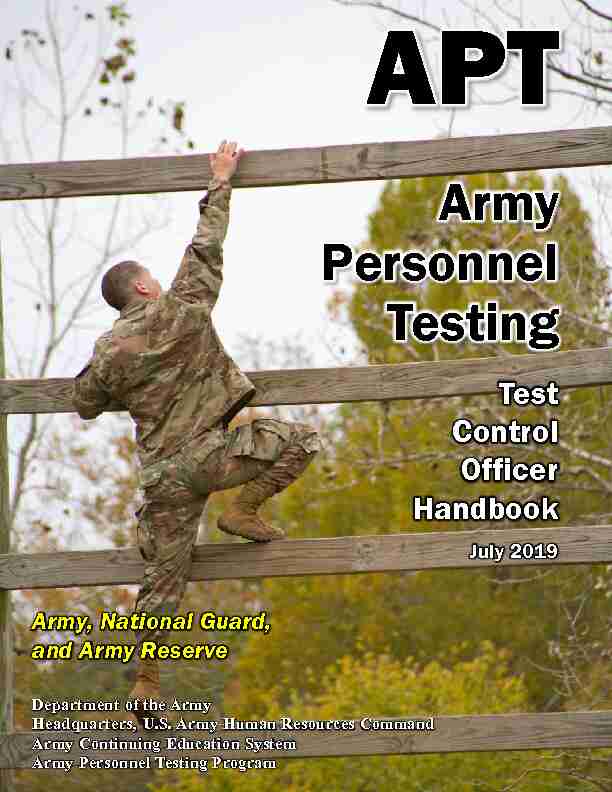 Army Personnel Testing