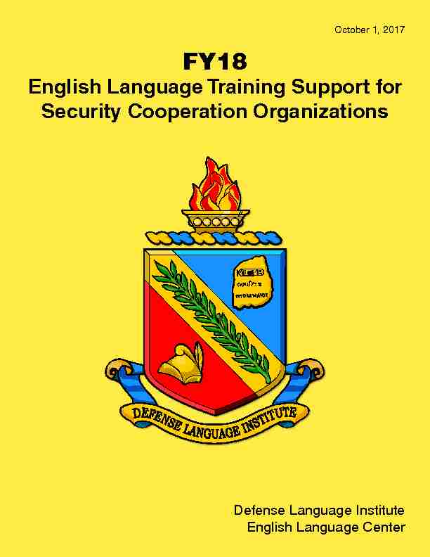 English Language Training Support for Security Cooperation