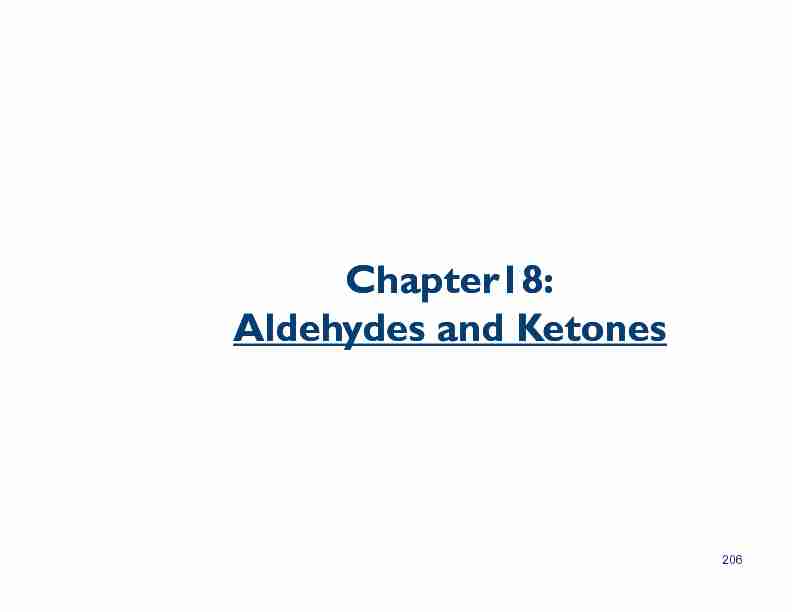 Chapter18: Aldehydes and Ketones