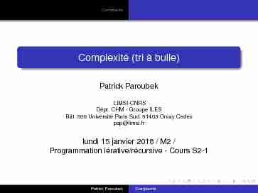 [PDF] Complexité (tri à bulle) - limsi