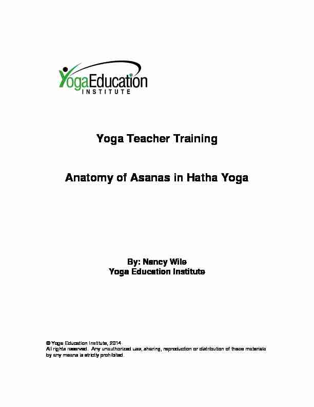 Yoga Teacher Training Anatomy of Asanas in Hatha Yoga