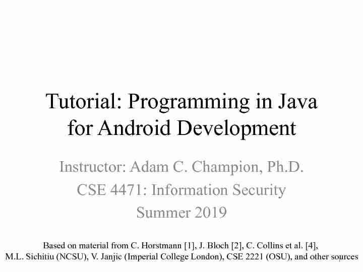 [PDF] Tutorial: Programming in Java for Android Development - OSU CSE