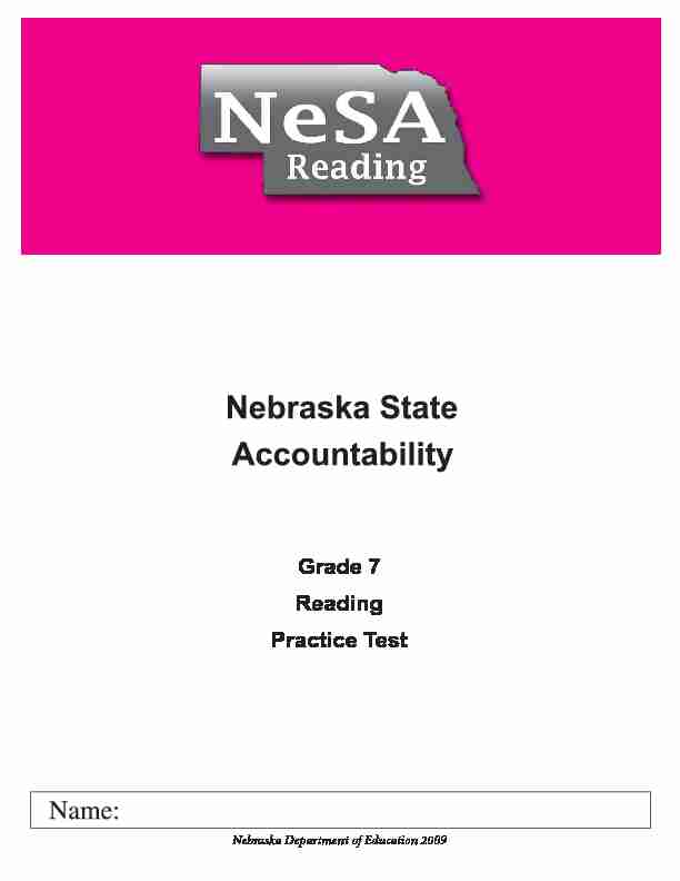 [PDF] Grade 7 Reading Practice Test - Nebraska Department of Education