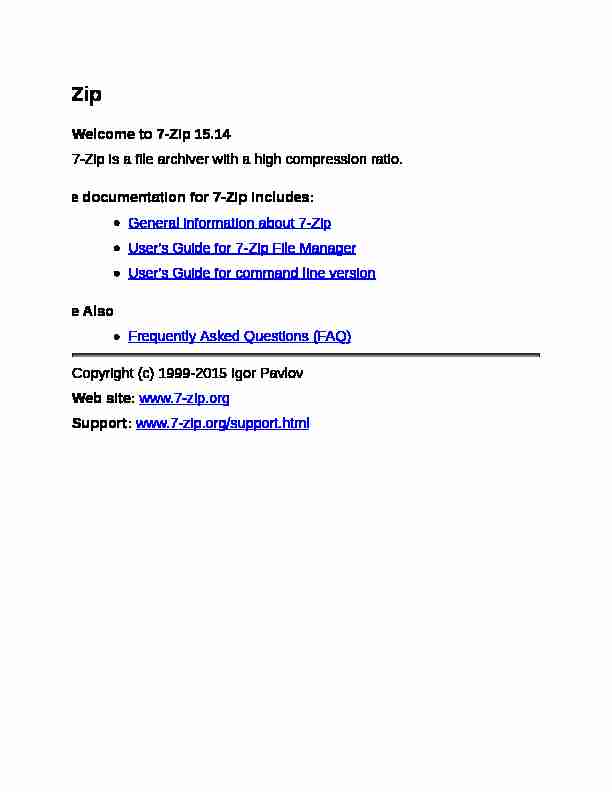 [PDF] 7-Zip - Documentation & Help