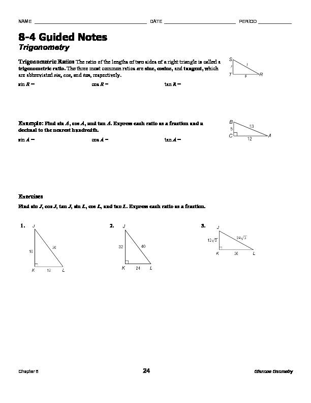 [PDF] 8-4 Guided Notes Trigonometry