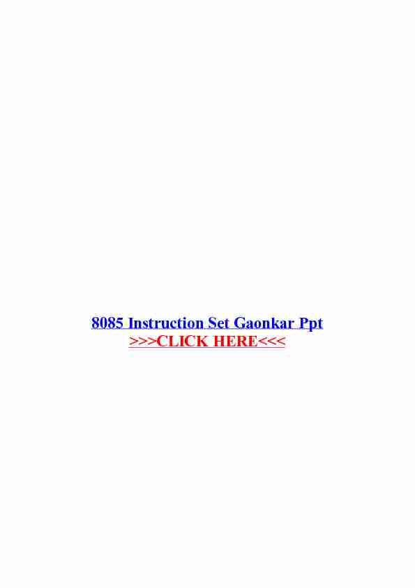 [PDF] 8085 Instruction Set Gaonkar Ppt - WordPresscom