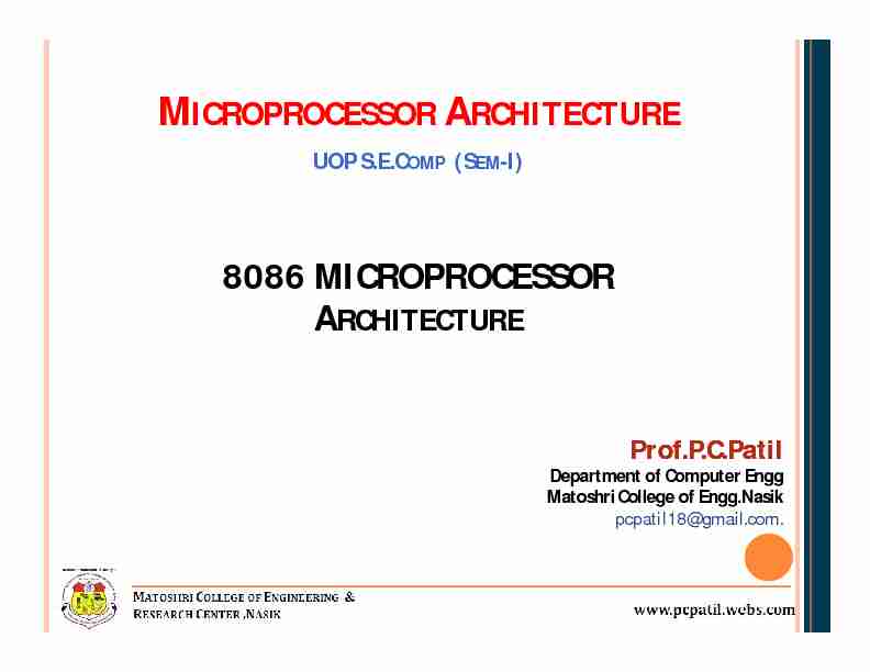 8086 MICROPROCESSOR