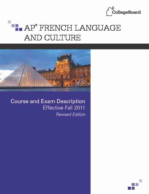 AP® FRENCH LANGUAGE AND CULTURE