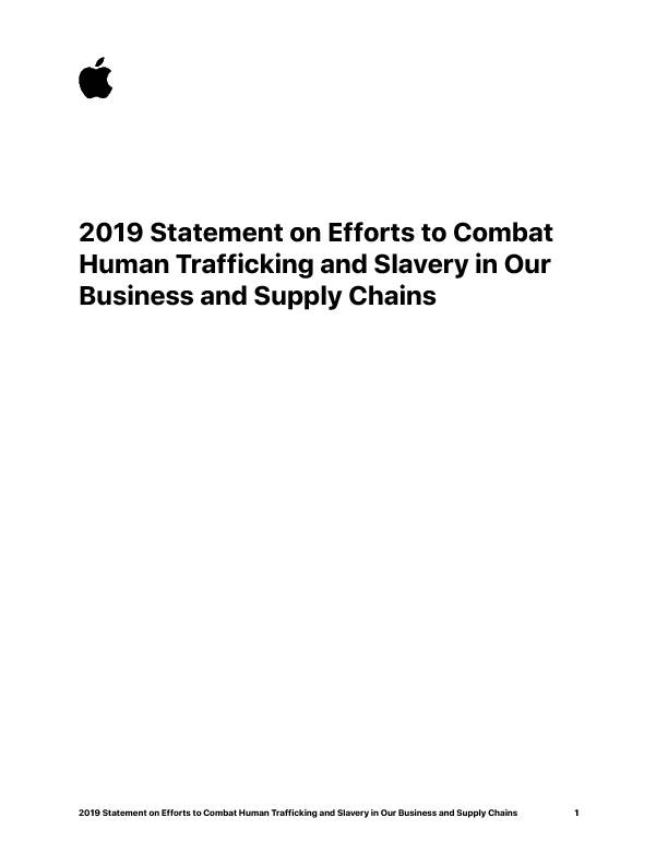 [PDF] for the 2019 Efforts to Combat Human Trafficking and Slavery - Apple