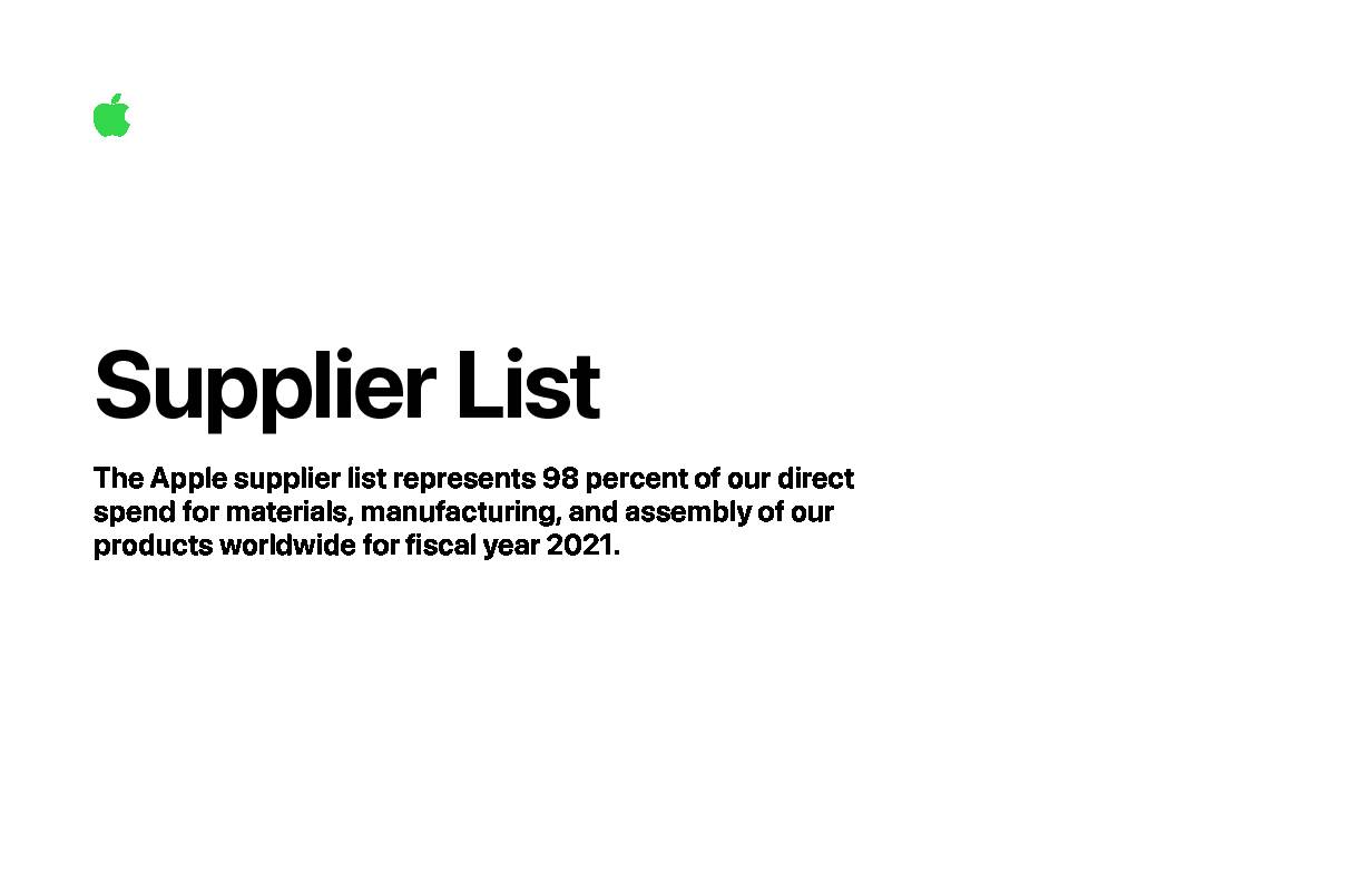 [PDF] Supplier List - Apple