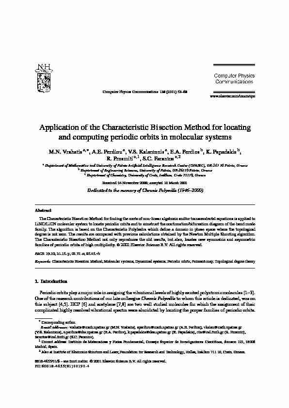 Application of the Characteristic Bisection Method for locating and