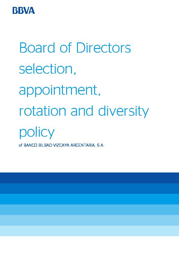 [PDF] Board of Directors selection, appointment, rotation and  - BBVA