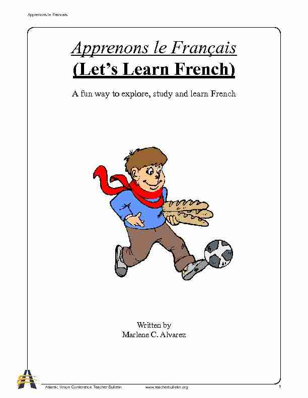 [PDF] Apprenons le Français (Lets Learn French) - Teacher Bulletin