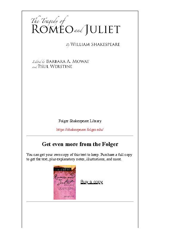 [PDF] Romeo and Juliet - PDF - Folger Shakespeare Library