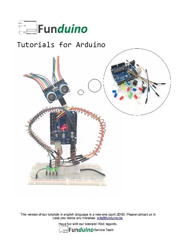 [PDF] Tutorials for Arduino - Funduino