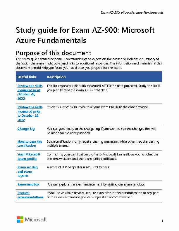 AZ-900 Exam Study Guide