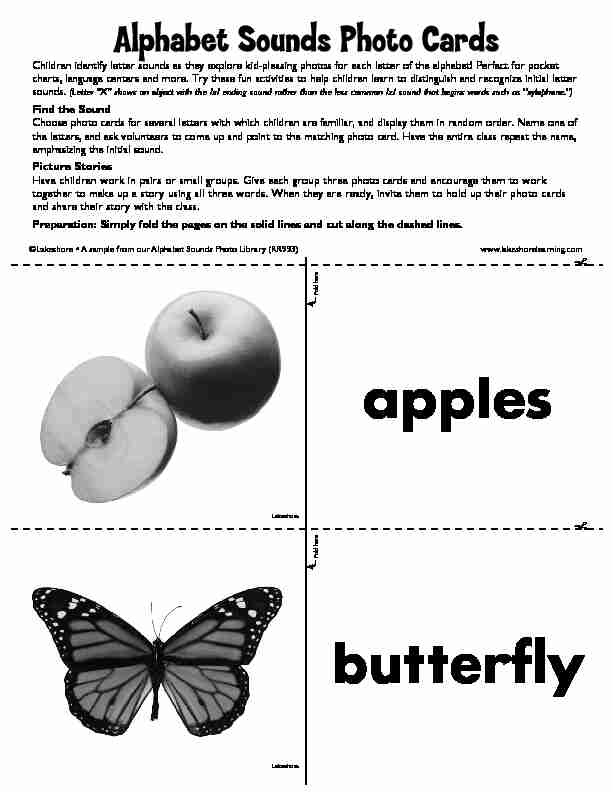 [PDF] Alphabet Photo Cards - Lakeshore Learning