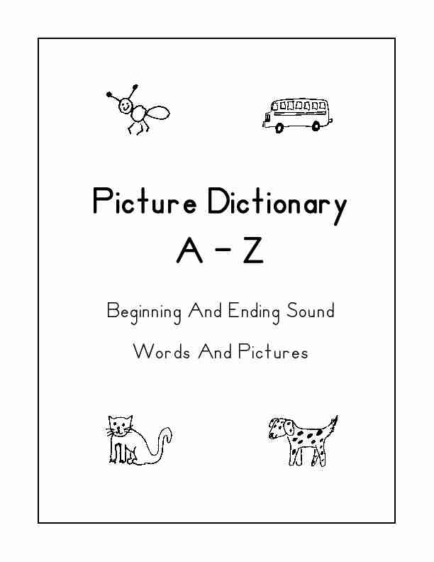 Picture Dictionary A - Z