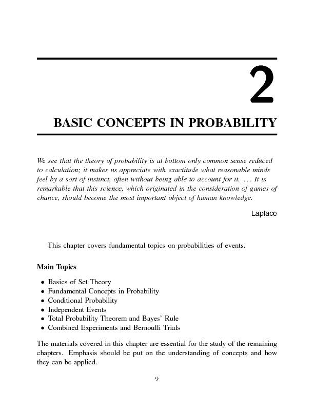 BASIC CONCEPTS IN PROBABILITY