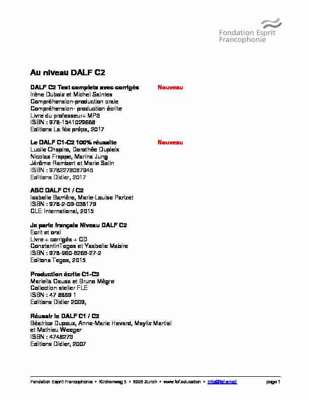 [PDF] Au niveau DALF C2 - DELF DALF Suisse