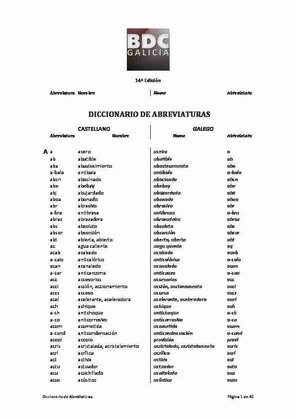 [PDF] DICCIONARIO DE ABREVIATURAS - Presupuestacom
