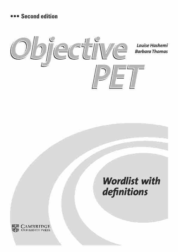 [PDF] Wordlist with definitions - Cambridge University Press