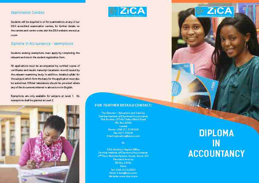 Diploma in Accountancy - exemptions