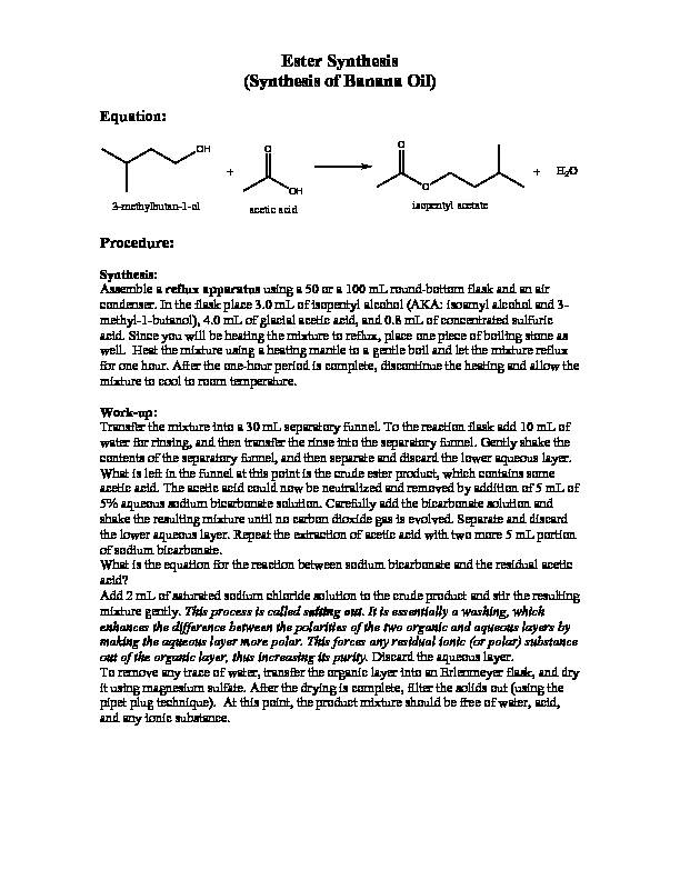 [PDF] Ester Synthesis