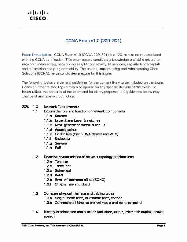[PDF] CCNA Exam v10 (200-301) - Cisco