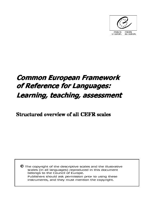 CEFR all scales and all skills