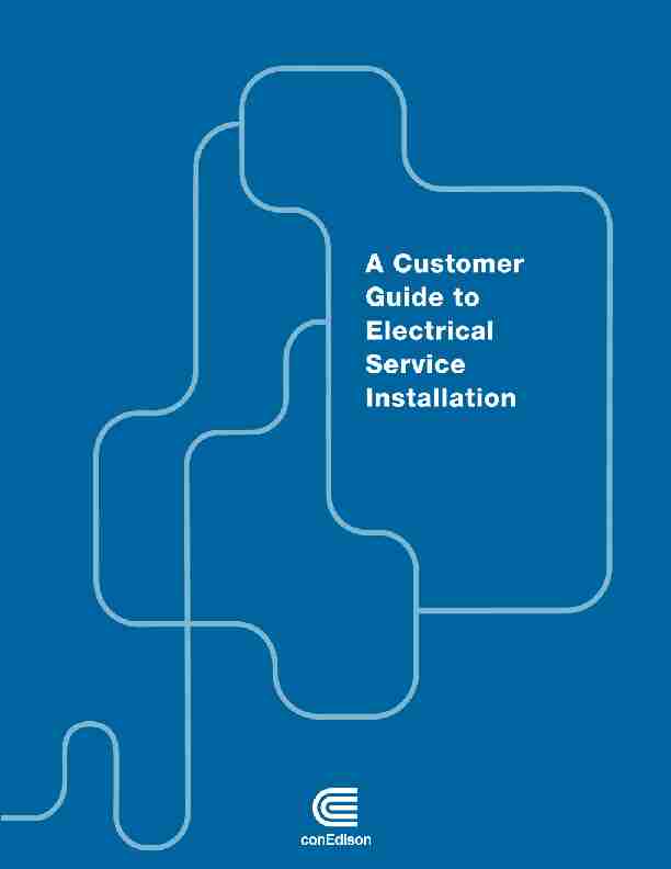 Specifications for Electric Installations Consolidated Edison Co. Inc