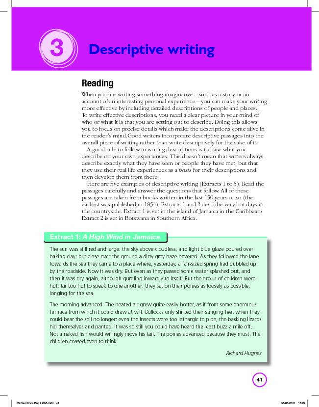 [PDF] 3 Descriptive writing - Hodder Education