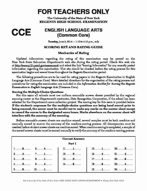 [PDF] ENGLISH LANGUAGE ARTS (Common Core) - Regents Exams