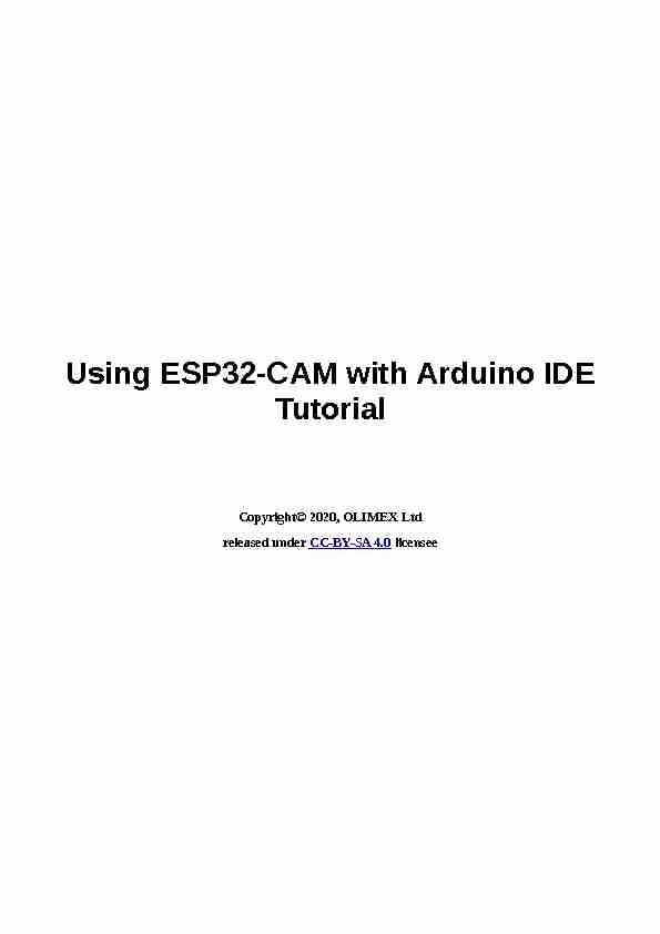 [PDF] Using ESP32-CAM with Arduino IDE Tutorial - Olimex