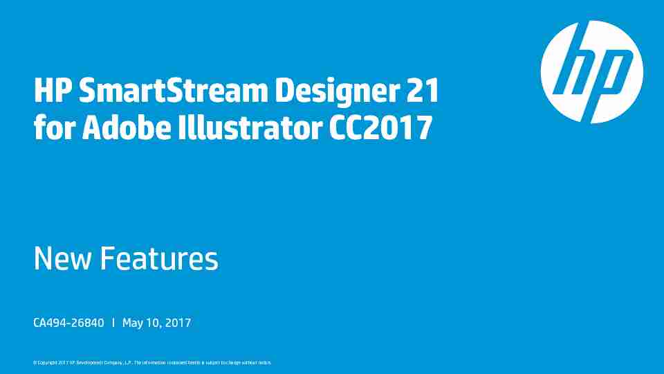 HP SmartStream Designer 21 for Adobe Illustrator CC2017